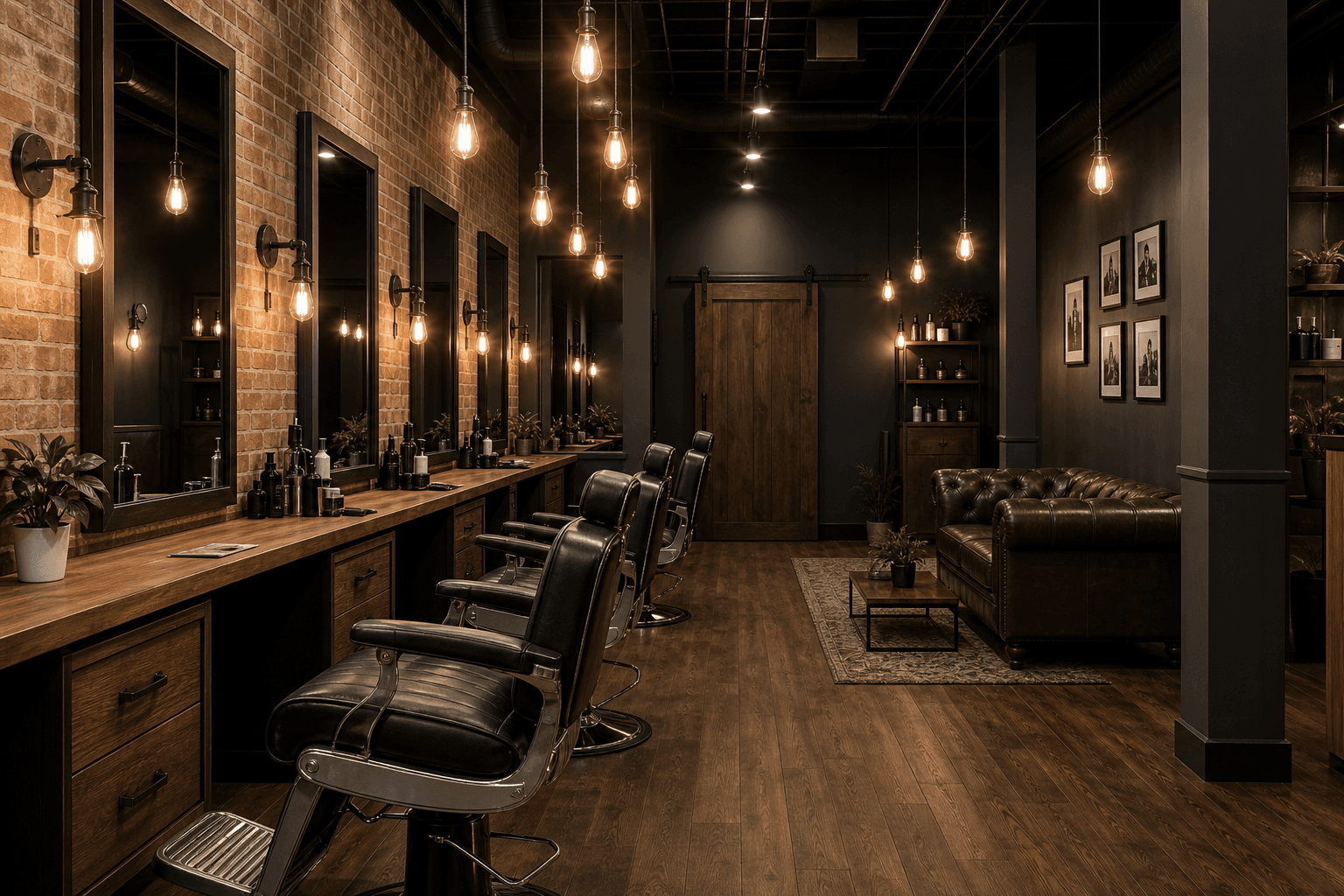 Interior of Halo Barber & Salon