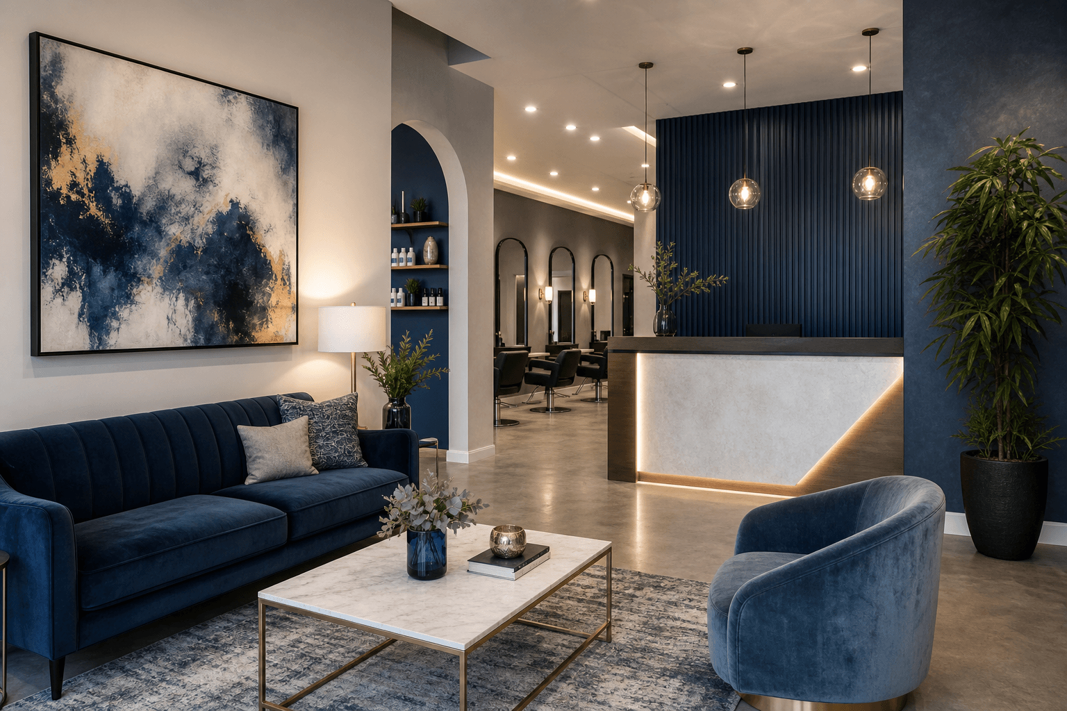 Interior of Fantasias Hair Salon